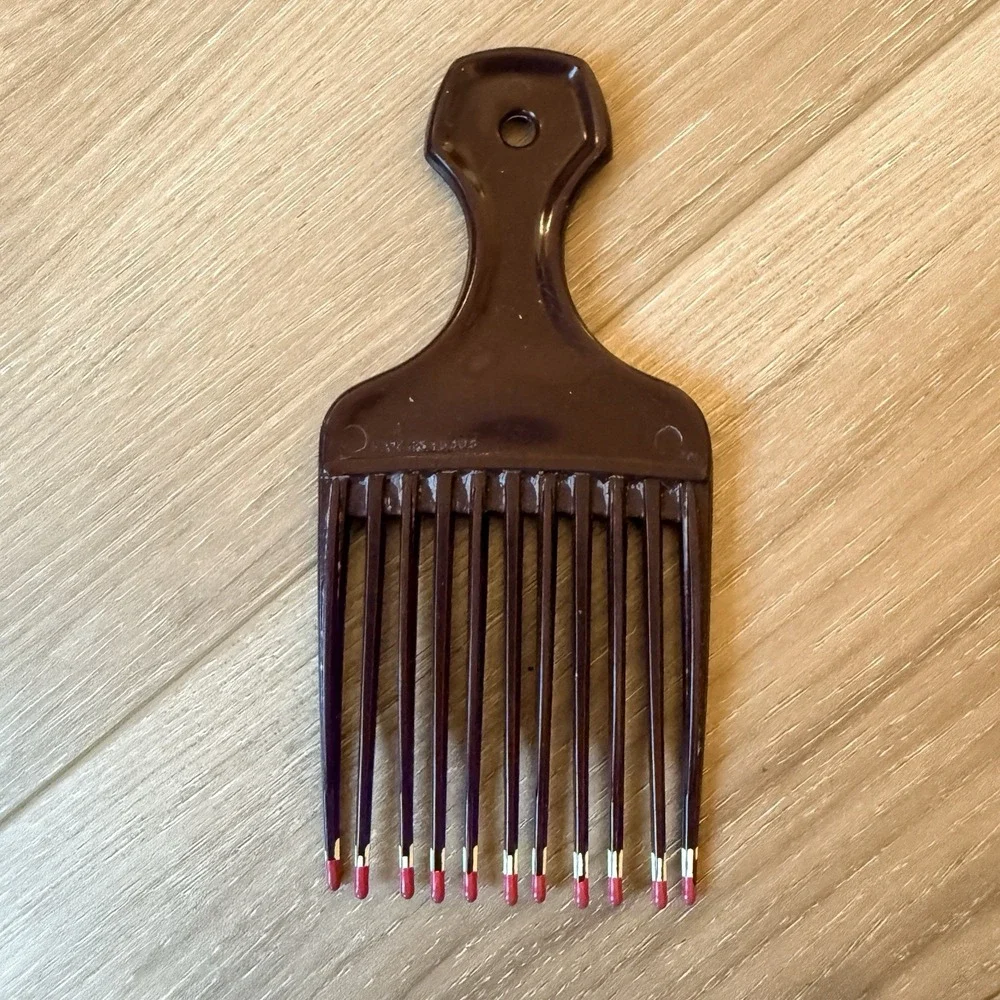 Vintage Hair Pick‎ Comb with Purple Dipped Tips Multicolored